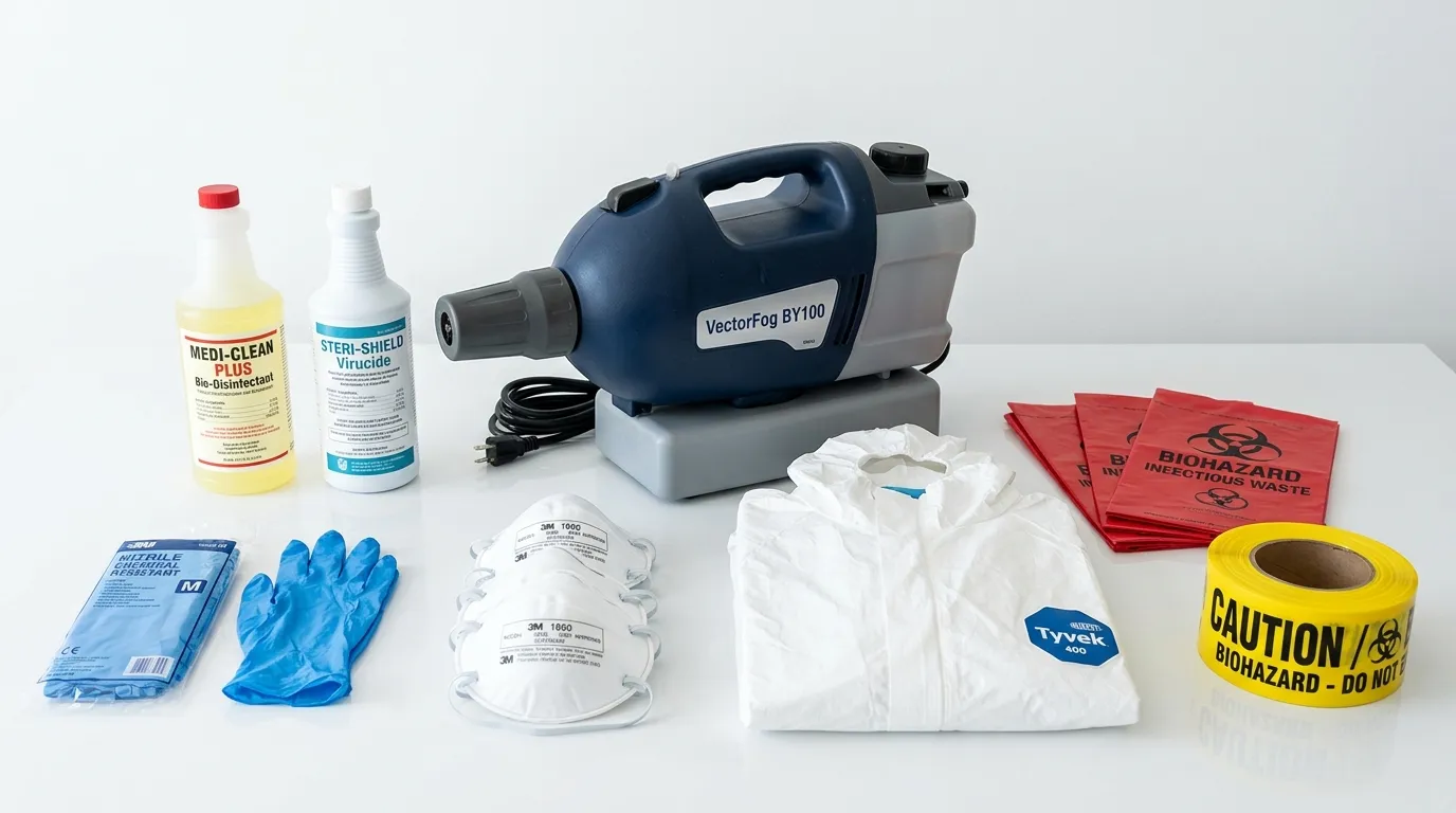 Professional biohazard remediation crew working in Northview